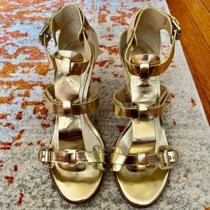 BELLE by SIGERSON MORRISON | Gold Heeled Sandal